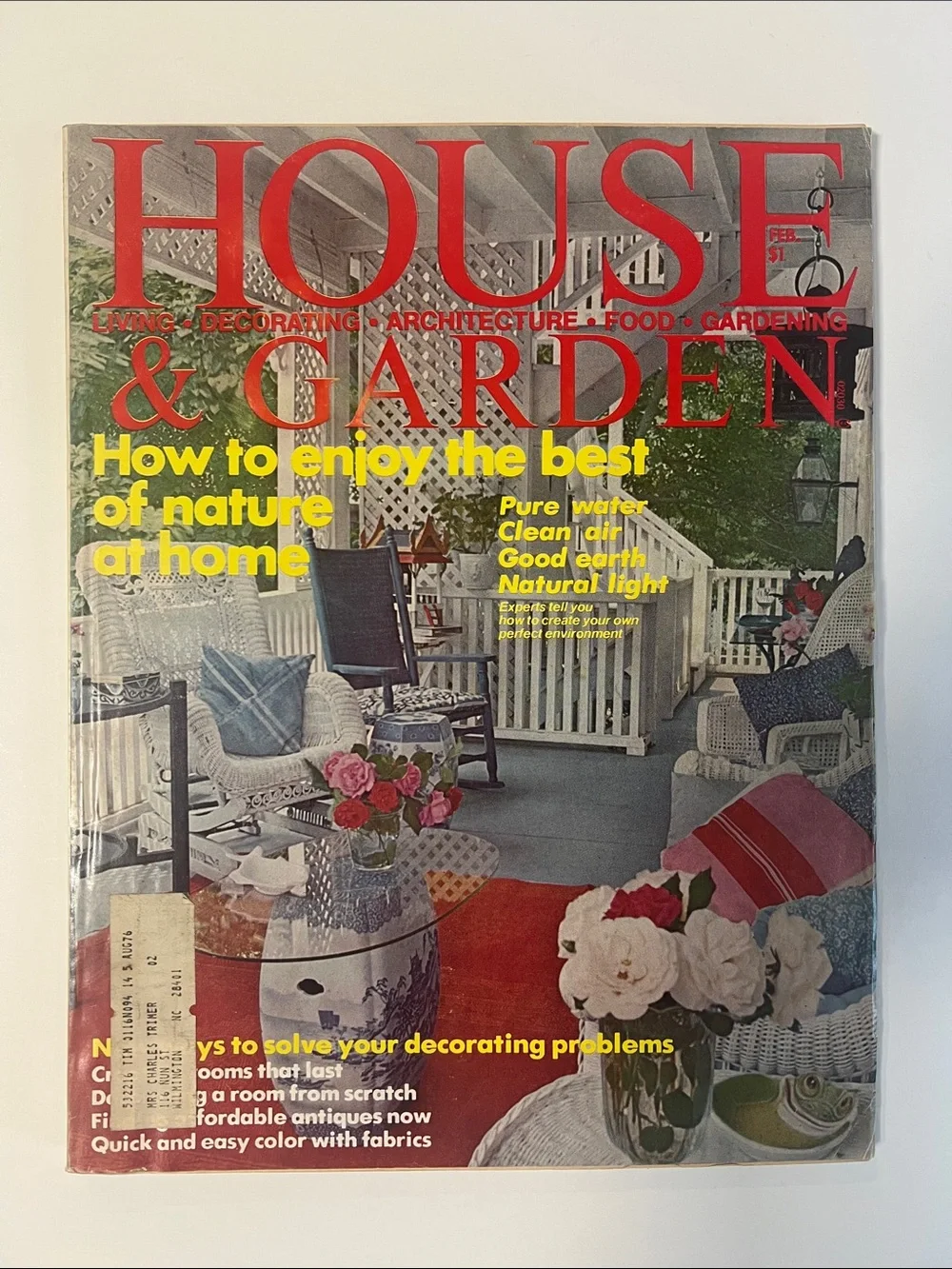1976 Vintage House & Garden decorating magazine February 1976